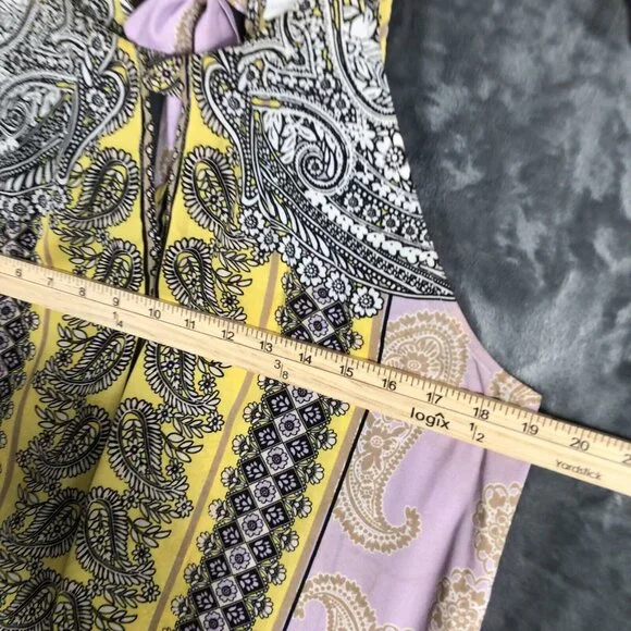 New York And Company Tops Medium Women’s Yellow And Lavender Shirt - Picture 8 of 14